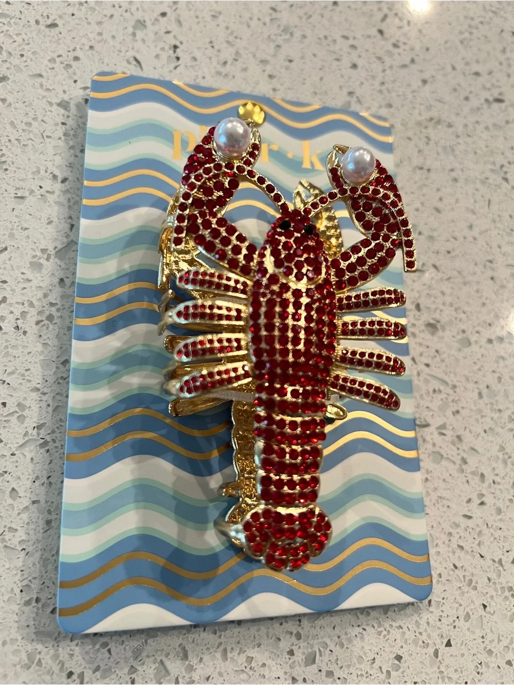 Piper K Red Crystal Lobster Hair Clip
